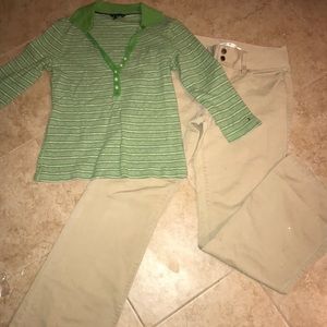 Set Tommy Hilfiger Tan Pants and  Shirt
